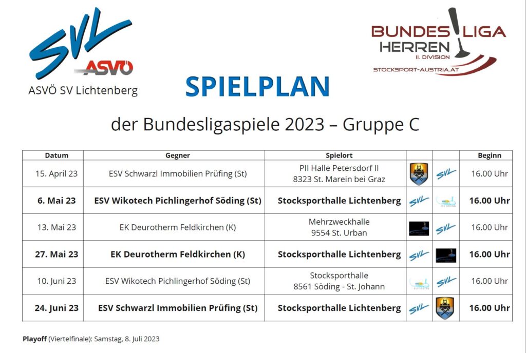 Spielplan Bundesliga 2023 - Gruppe C
